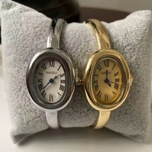 Baignoire Vintage Gold&Silver Oval Bracelet Watch Set